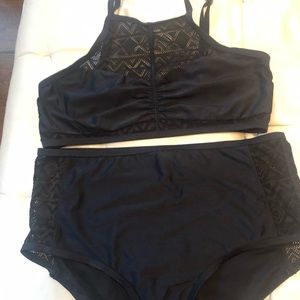 Fashionnova Plus size Black Two piece High waisted